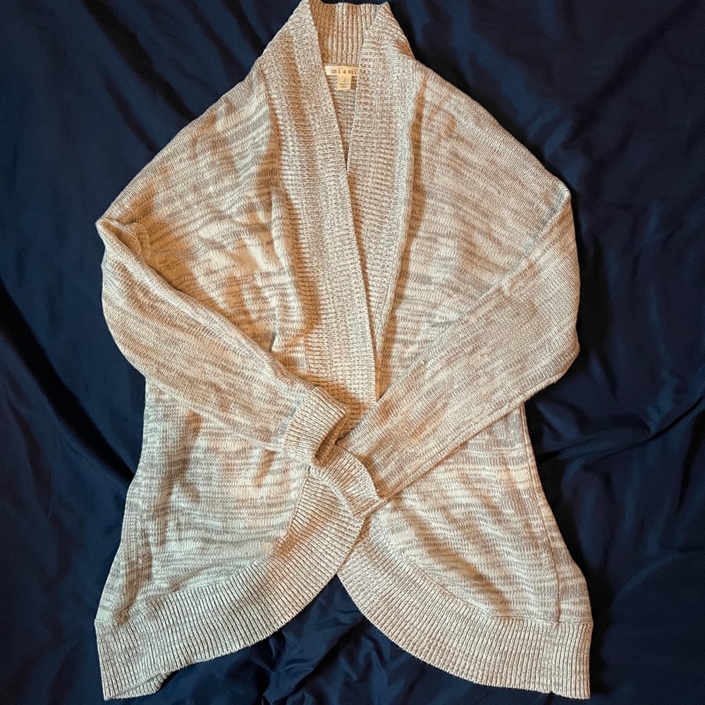 francesca’s heather gray Women's Long Sleeve Cardigan Sweater